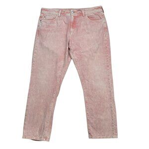 Anthropologie Pilcro Slim Boyfriend Jeans 32 Pink Acid Wash